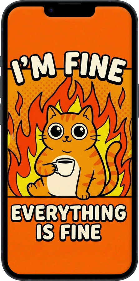 TPU чехол Funny Cat для Apple iPhone 14 - 6786b-2648 изображение 