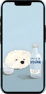 3D пластиковий матовий чехол Пес водка для Apple iPhone 14 - 6368m-2648 изображение 