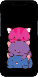 3D пластиковий матовий чехол Милі котятка для Apple iPhone 14 - 6518m-2648 изображение 