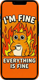 3D пластиковий матовий чехол Funny Cat для Apple iPhone 14 - 6786m-2648 изображение 