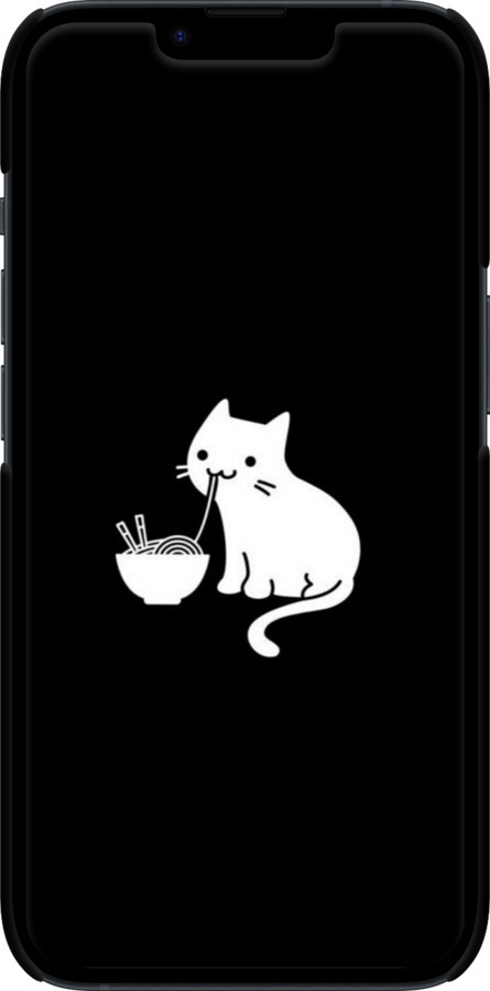 3D пластиковый матовый чехол С милым котом на черном фоне для Apple iPhone 14 - 6528m-2648 изображение 