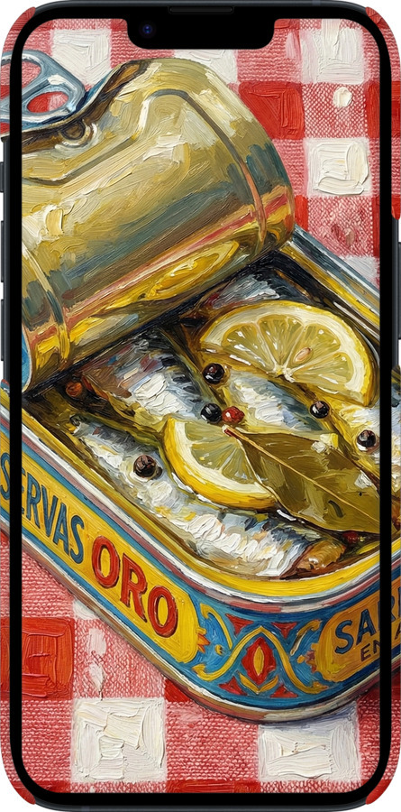 3D пластиковый матовый чехол Vintage Sardine Tin Phone для Apple iPhone 14 - 6772m-2648 изображение 