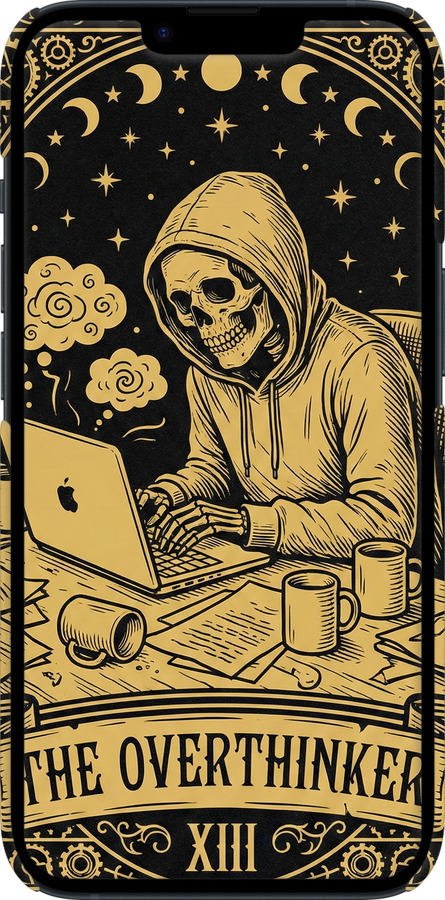 3D пластиковый матовый чехол The Overthinker для Apple iPhone 14 - 6774m-2648 изображение 