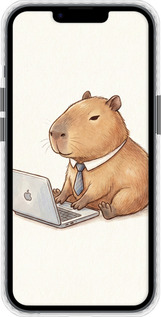 Чохол Bumper MagSafe чехол Funny Capybara CEO Working для Apple iPhone 14 - 6777pm-2648 изображение 