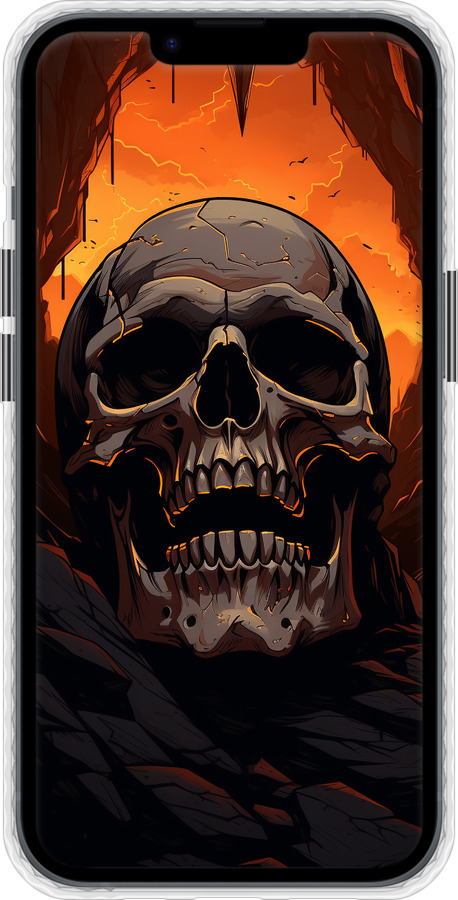 Чехол Bumper чехол Череп в пещере для Apple iPhone 14 - 5959pc-2648 изображение 