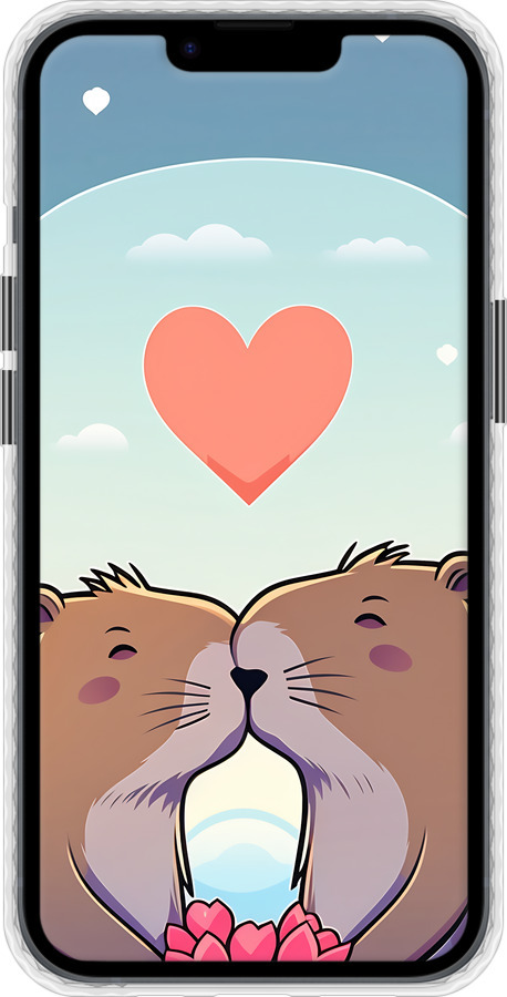 Чехол Bumper чехол Капибара любовь для Apple iPhone 14 - 6027pc-2648 изображение 