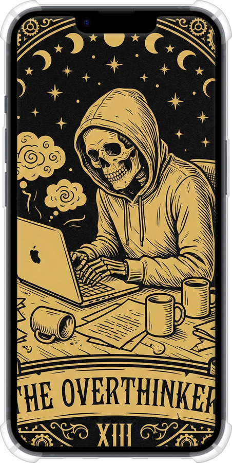 Силіконовий протиударний с посиленими кутами чехол The Overthinker для Apple iPhone 14 - 6774sp-2648 изображение 