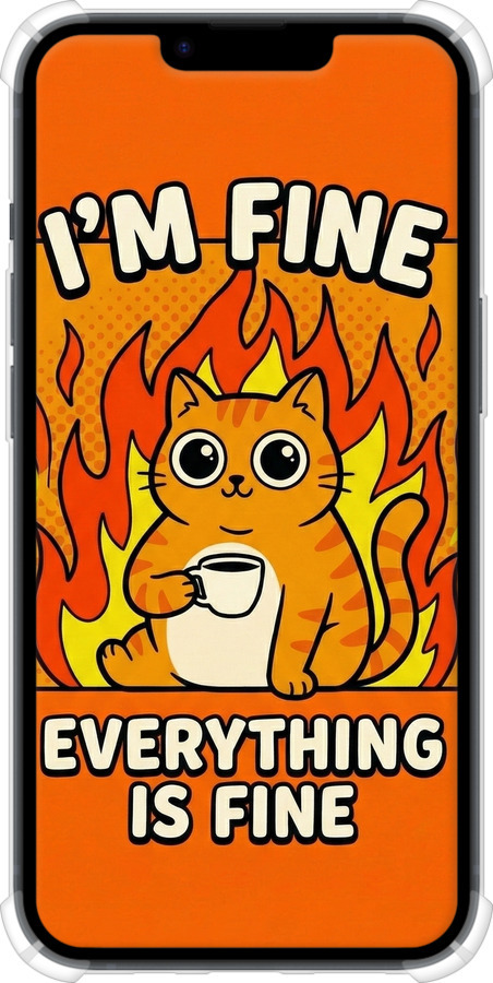 Силіконовий протиударний с посиленими кутами чехол Funny Cat для Apple iPhone 14 - 6786sp-2648 изображение 