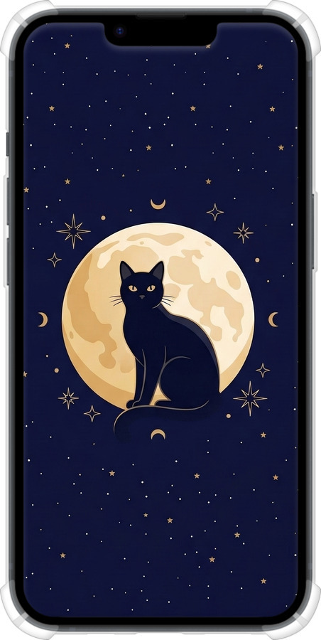 Силіконовий протиударний с посиленими кутами чехол Cute Cat Celestial/Witchy для Apple iPhone 14 - 6787sp-2648 изображение 