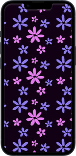 Силіконовий чехол з квітами для Apple iPhone 14 - 6258u-2648 изображение 