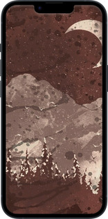 Силиконовый чехол С изображением лунного пейзажа в ночном лесу для Apple iPhone 14 - 6546u-2648 изображение 