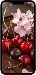 Силіконовий чехол Вишня у шоколаді для Apple iPhone 14 - 6698u-2648 изображение 