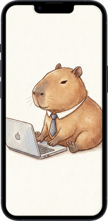Силіконовий чехол Funny Capybara CEO Working для Apple iPhone 14 - 6777u-2648 изображение 