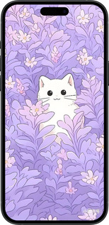 TPU чехол Котик в цветах для Apple iPhone 15 Plus - 6390b-3097 изображение 
