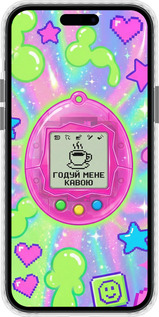 Чехол Bumper чехол Y2K Aesthetic Retro Pet: Годуй мене кавою для Apple iPhone 15 Plus - 6784pc-3097 изображение 