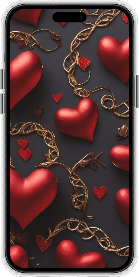 Чехол Bumper MagSafe чехол Сердечки для Apple iPhone 15 Plus - 5831pm-3097 изображение 