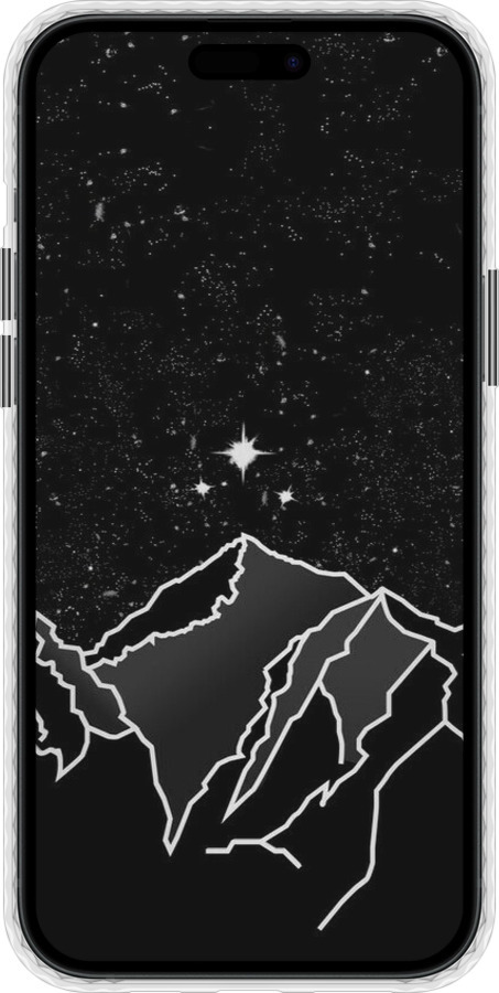 Чехол Bumper чехол Минималистический горный пейзаж для Apple iPhone 15 Plus - 6438pc-3097 изображение 
