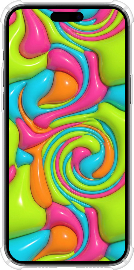 Силикон с усиленными углами чехол Y2K Jelly Dream для Apple iPhone 15 Plus - 6780sp-3097 изображение 