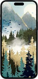 Силиконовый чехол С изображением лесного пейзажа для Apple iPhone 15 Plus - 6548u-3097 изображение 