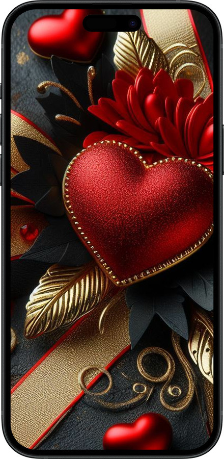 Силиконовый чехол Сердечки v2 для Apple iPhone 15 Plus - 5832u-3097 изображение 