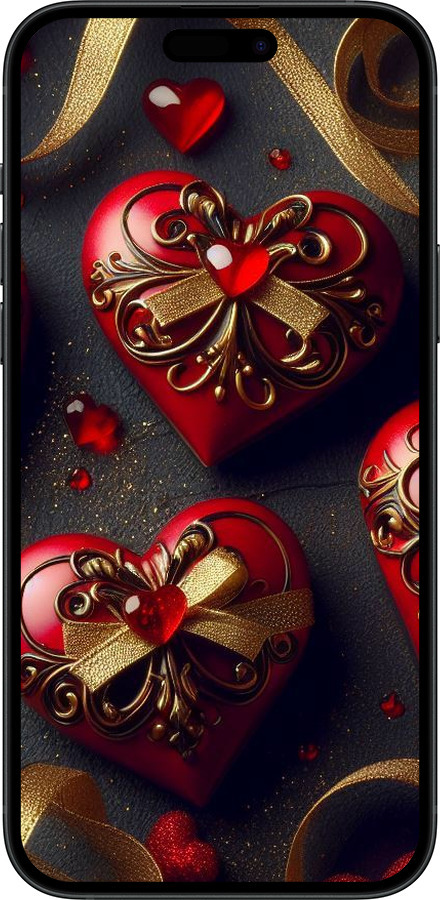 Силиконовый чехол Сердечки v4 для Apple iPhone 15 Plus - 5834u-3097 изображение 