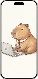 TPU чехол Funny Capybara CEO Working для Apple iPhone 15 Pro Max - 6777b-3098 изображение 