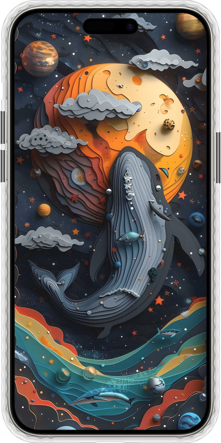 Чехол Bumper чехол Кит в космосе для Apple iPhone 15 Pro Max - 6328pc-3098 изображение 
