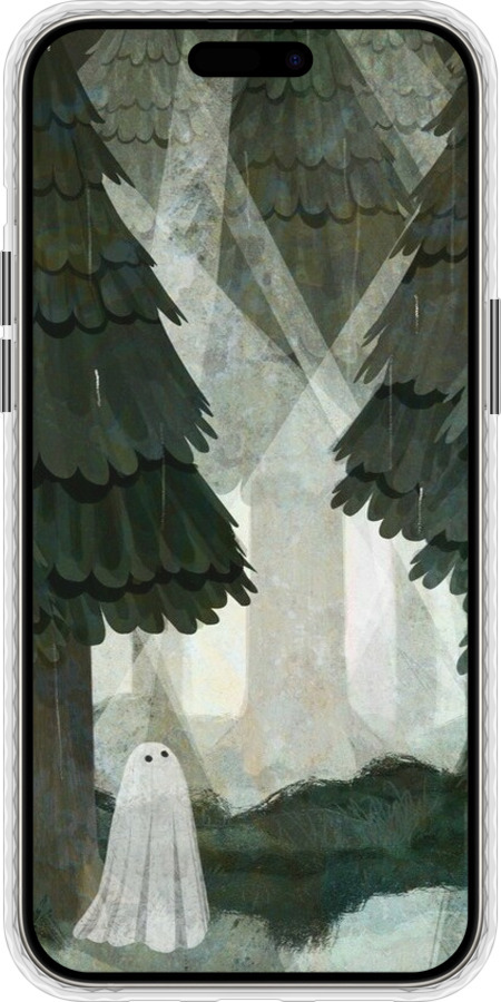 Чохол Bumper чехол Із зображенням соснового лісу та привида для Apple iPhone 15 Pro Max - 6420pc-3098 изображение 