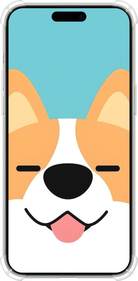 Силикон с усиленными углами чехол Корги для Apple iPhone 15 Pro Max - 6280sp-3098 изображение 