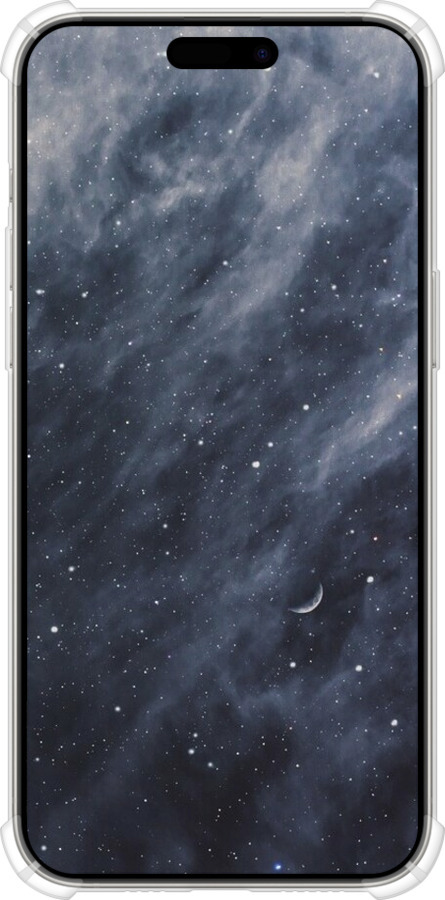 Силикон с усиленными углами чехол Голубые облака, Голубая луна для Apple iPhone 15 Pro Max - 6398sp-3098 изображение 