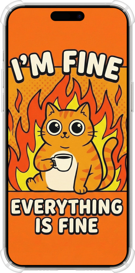 Силикон с усиленными углами чехол Funny Cat для Apple iPhone 15 Pro Max - 6786sp-3098 изображение 