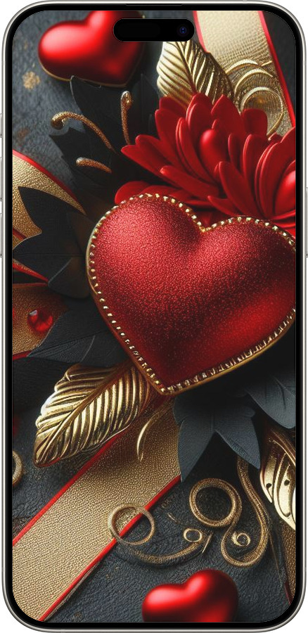Силиконовый чехол Сердечки v2 для Apple iPhone 15 Pro Max - 5832u-3098 изображение 
