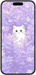 TPU чехол Котик в цветах для Apple iPhone 15 Pro - 6390b-3096 изображение 