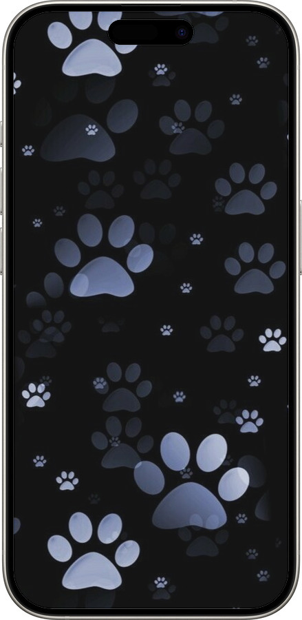 TPU чехол С синими отпечатками лап для Apple iPhone 15 Pro - 6441b-3096 изображение 