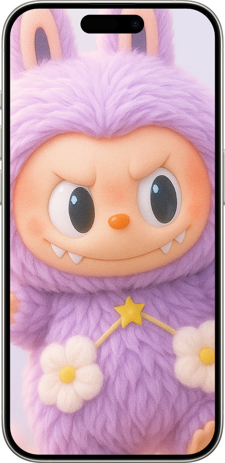 TPU чехол Лабубу для Apple iPhone 15 Pro - 6708b-3096 изображение 