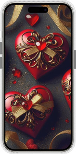 Чехол Bumper чехол Сердечки v4 для Apple iPhone 15 Pro - 5834pc-3096 изображение 