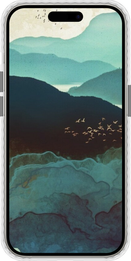 Чехол Bumper чехол С изображением гор Индиго для Apple iPhone 15 Pro - 6484pc-3096 изображение 