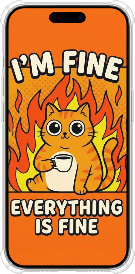 Силикон с усиленными углами чехол Funny Cat для Apple iPhone 15 Pro - 6786sp-3096 изображение 