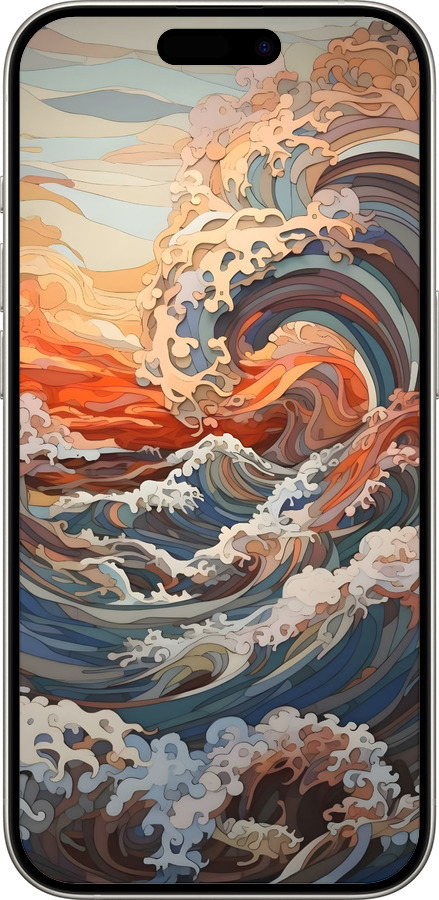 Силіконовий чехол Арт хвилі для Apple iPhone 15 Pro - 6324u-3096 изображение 