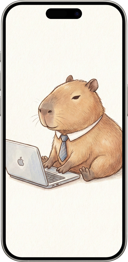 Силиконовый чехол Funny Capybara CEO Working для Apple iPhone 15 Pro - 6777u-3096 изображение 