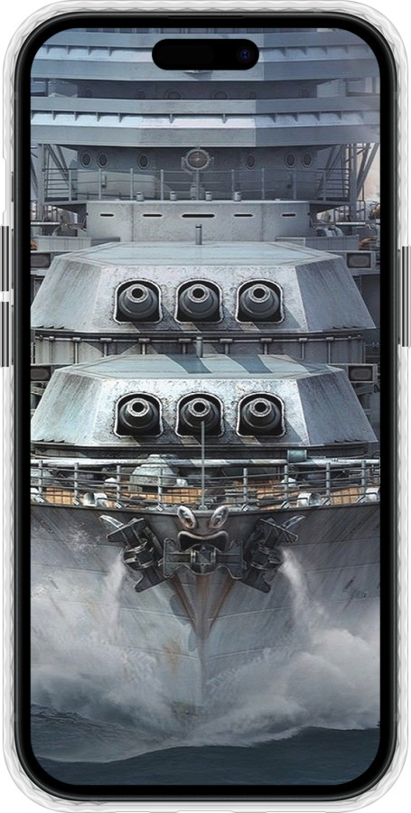 Чохол Bumper чехол Лінкор, world of tanks, wargaming, військовий корабель для Apple iPhone 15 - 6453pc-3075 изображение 