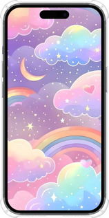 Силикон с усиленными углами чехол Облака и радуга для Apple iPhone 15 - 6312sp-3075 изображение 