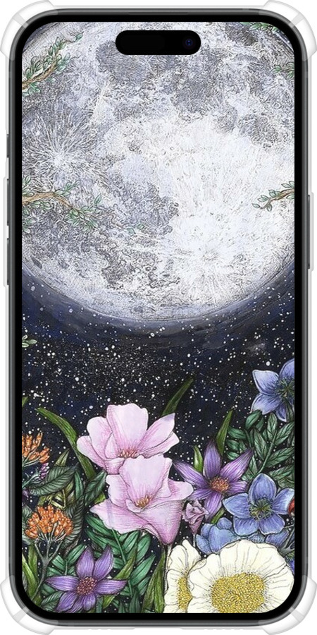 Силикон с усиленными углами чехол Полночь в саду II для Apple iPhone 15 - 6424sp-3075 изображение 