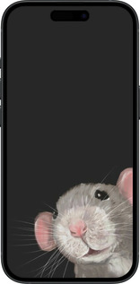 Силіконовий чехол The Peeking Rat для Apple iPhone 15 - 6442u-3075 изображение 