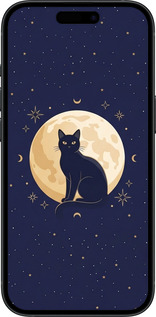 Силіконовий чехол Cute Cat Celestial/Witchy для Apple iPhone 15 - 6787u-3075 изображение 