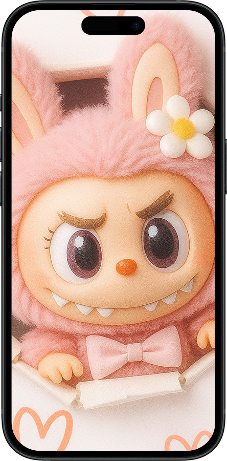 Силиконовый чехол Лабубу 2 для Apple iPhone 15 - 6710u-3075 изображение 