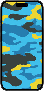 TPU чехол Желто-голубой камуфляж для Apple iPhone 16 Plus - 1084b-3714 изображение 