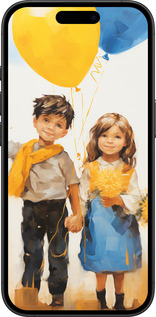TPU чехол Дети с шариками для Apple iPhone 16 Plus - 5659b-3714 изображение 