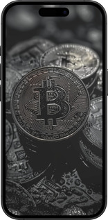 TPU чехол Black Bitcoin для Apple iPhone 16 Plus - 6090b-3714 изображение 