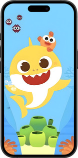 TPU чехол Бейби Шарк для Apple iPhone 16 Plus - 6303b-3714 изображение 